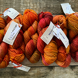 Twisted Skeins of Orange Yarn