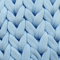 Close-up of Light Blue Mesh Yarn